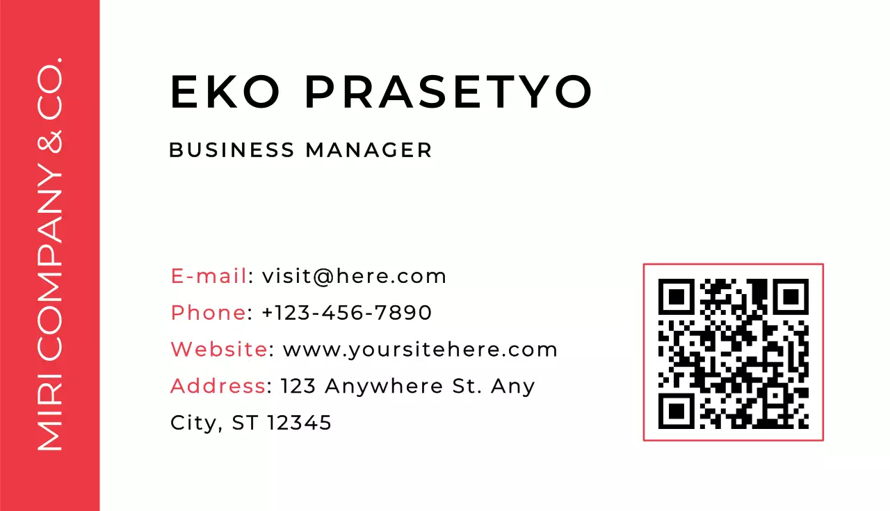 Red Simple Business Card