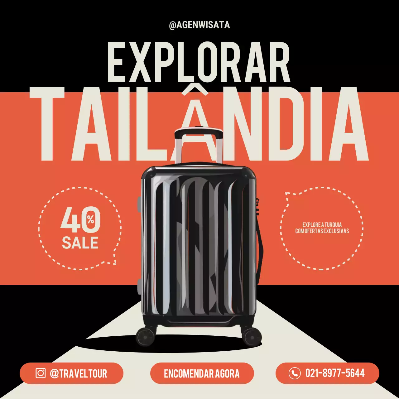 promoção de viagens orange modern