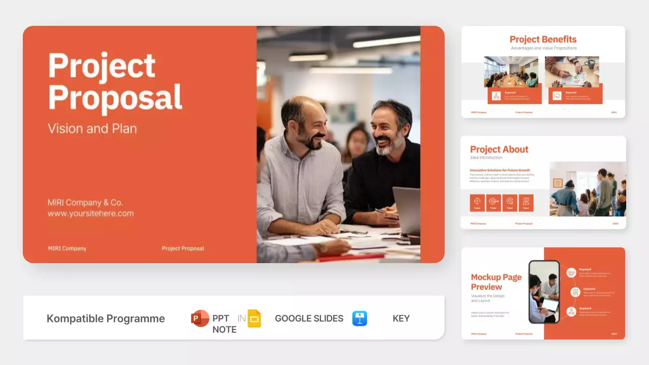 red modern project proposal business