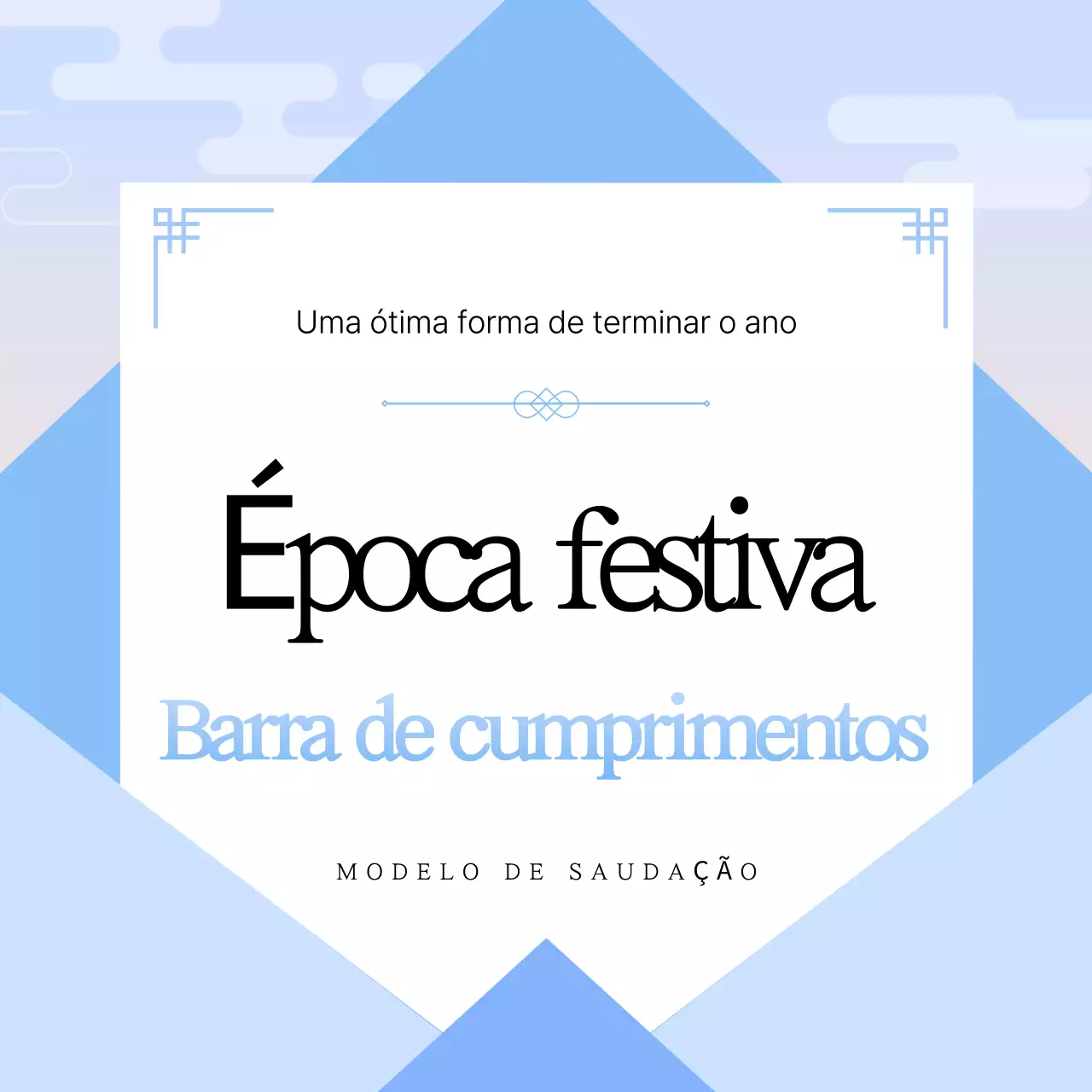 Saudações festivas simples em azul claro
