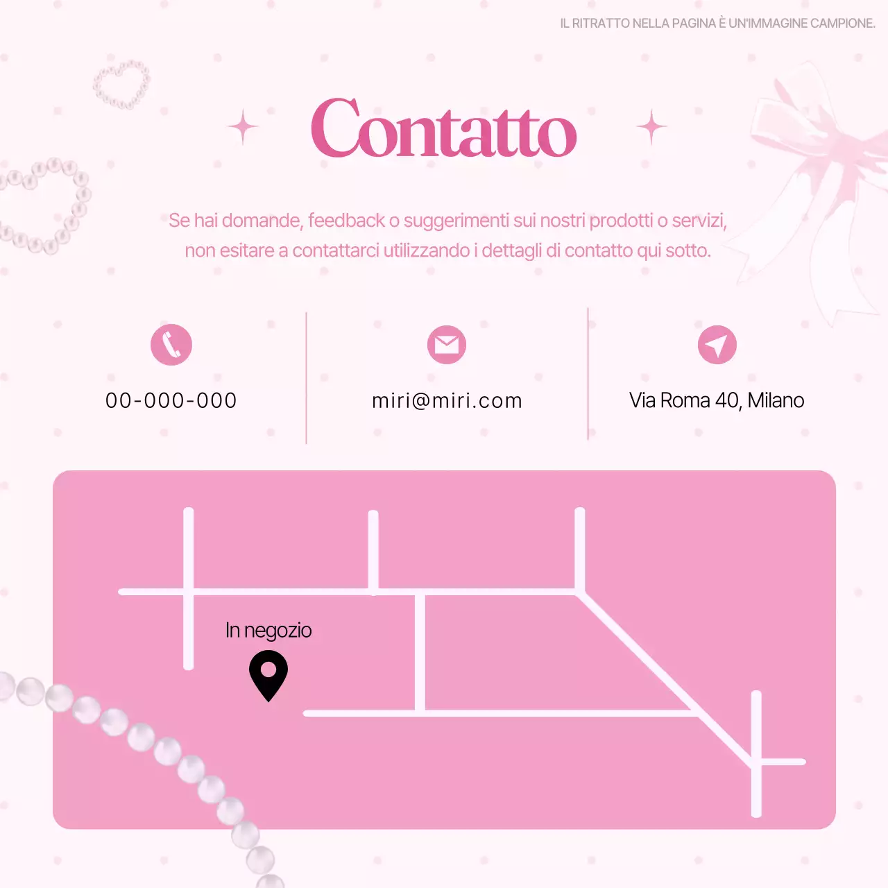 Una pubblicità del marchio rosa e adorabile