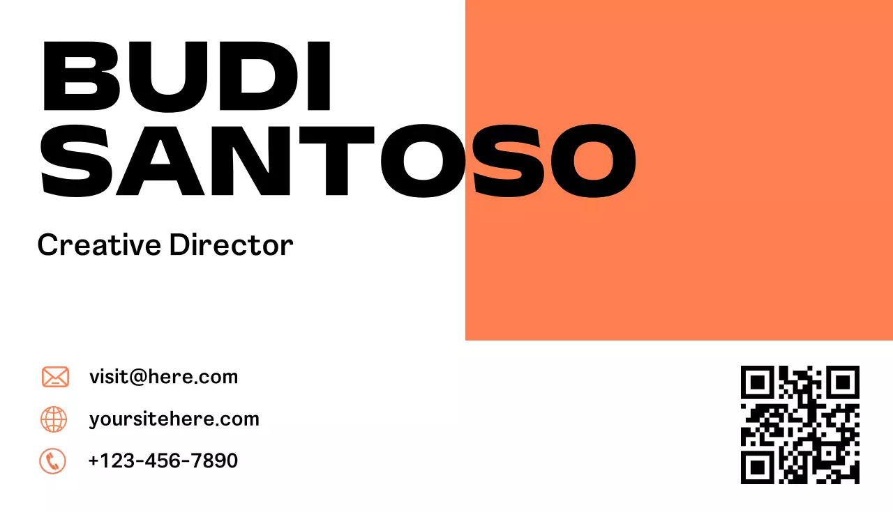 Orange Minimal Business Card