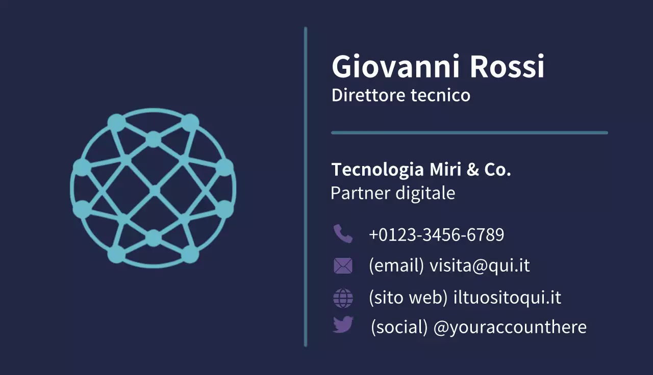 biglietto da visita moderno in stile navy