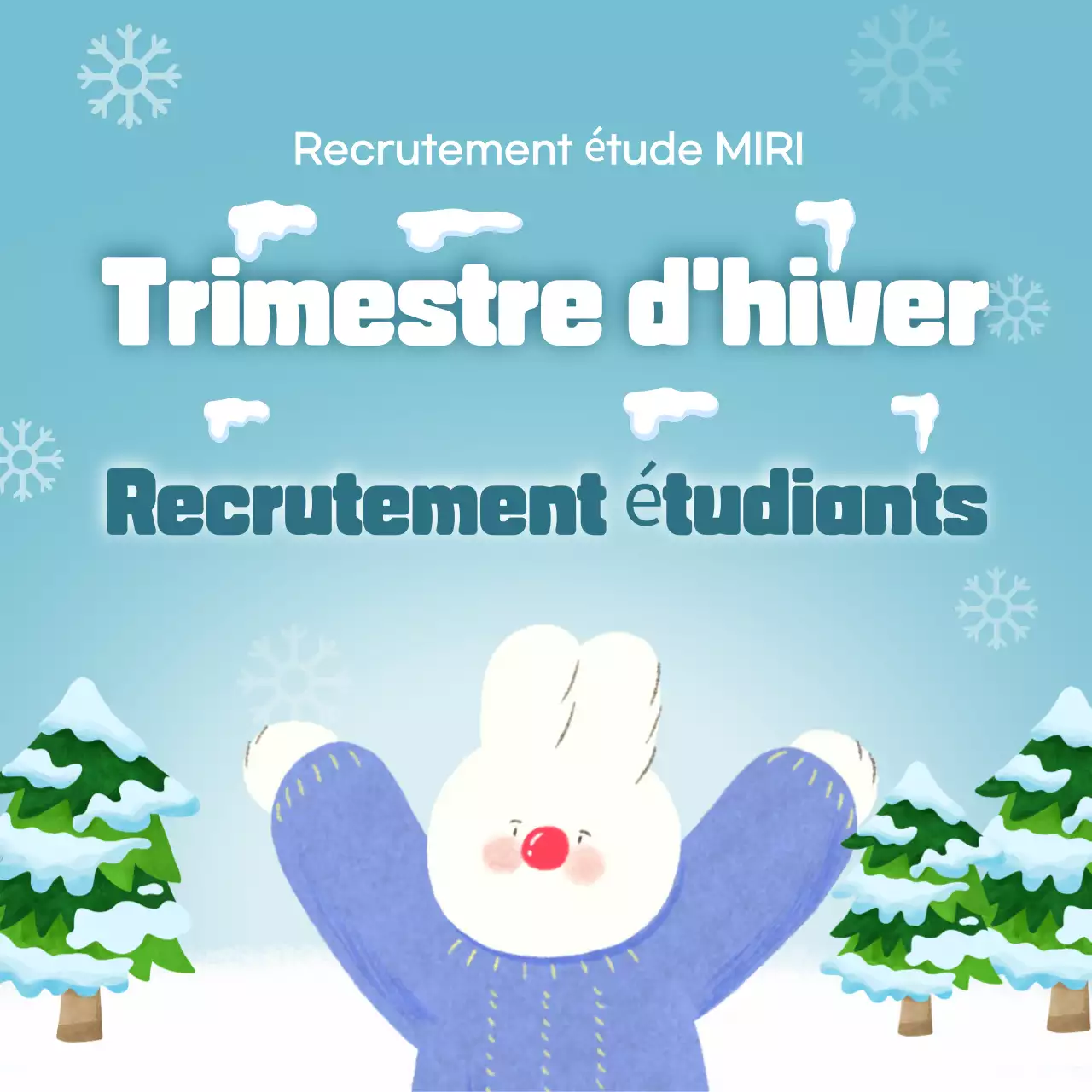 Recrutement d'un stagiaire bleu clair et cosy