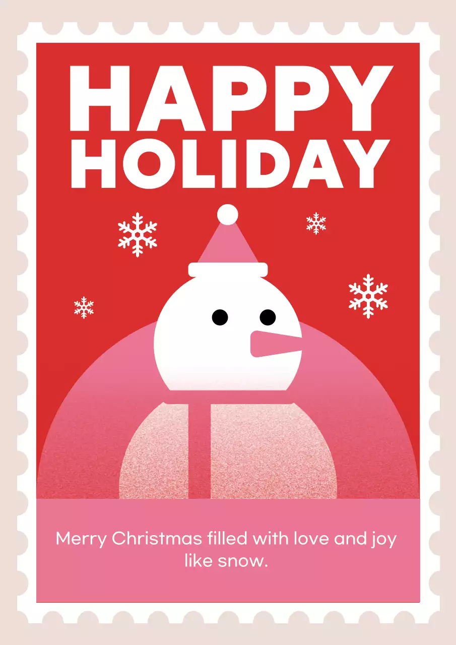 Poster thiệp mừng ngày lễ đơn giản màu đỏ