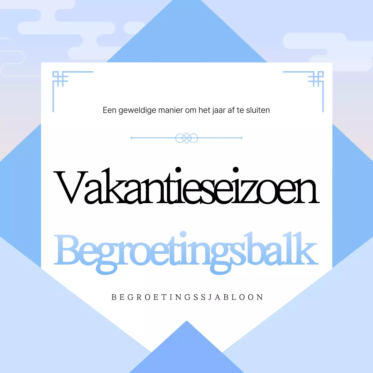 Lichtblauwe eenvoudige kerstgroet