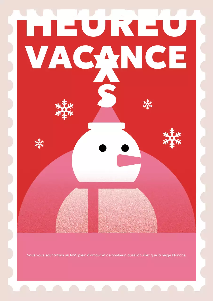 Carte postale de Noël simple et rouge