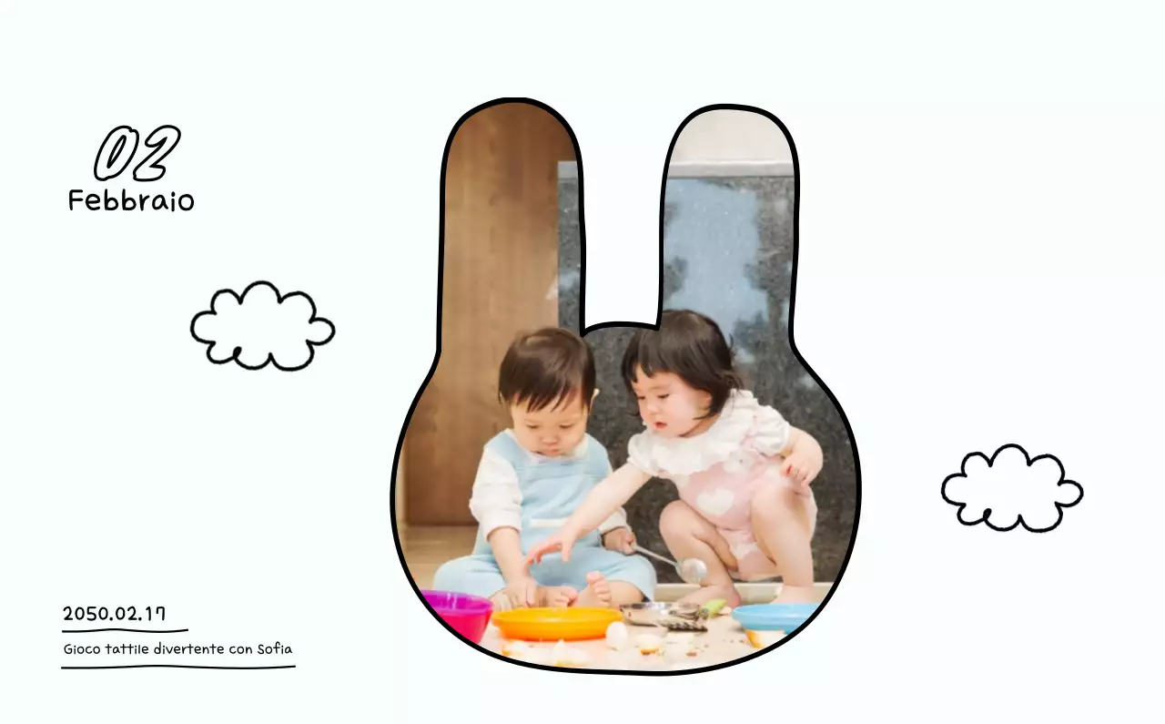 Calendario fotografico con disegno carino