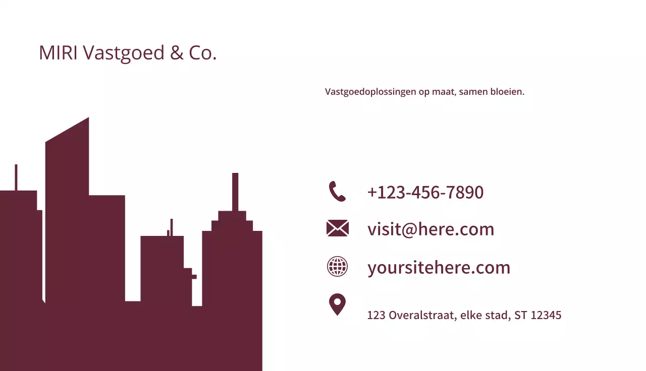 kastanjebruine minimalistische vastgoedkaart