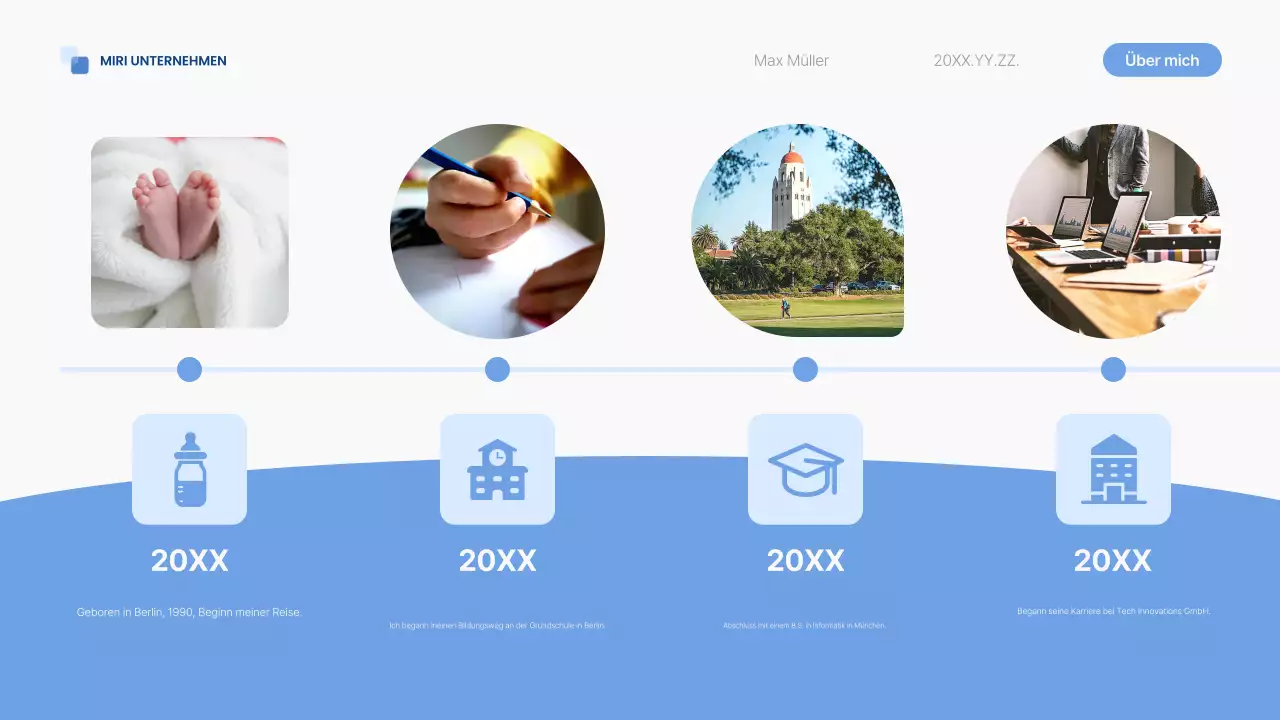 blue modern self-introduction pitch