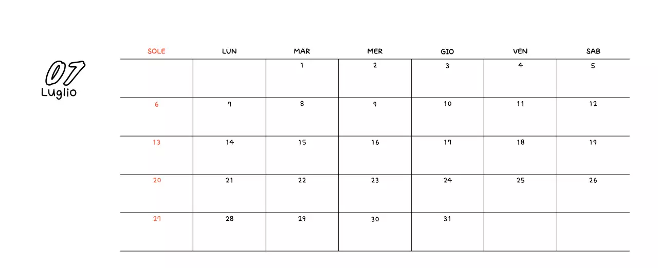 Calendario fotografico di Capodanno