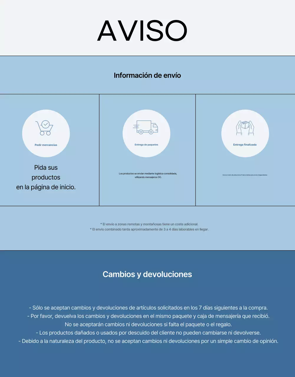 Anuncio de moda moderna en azul claro