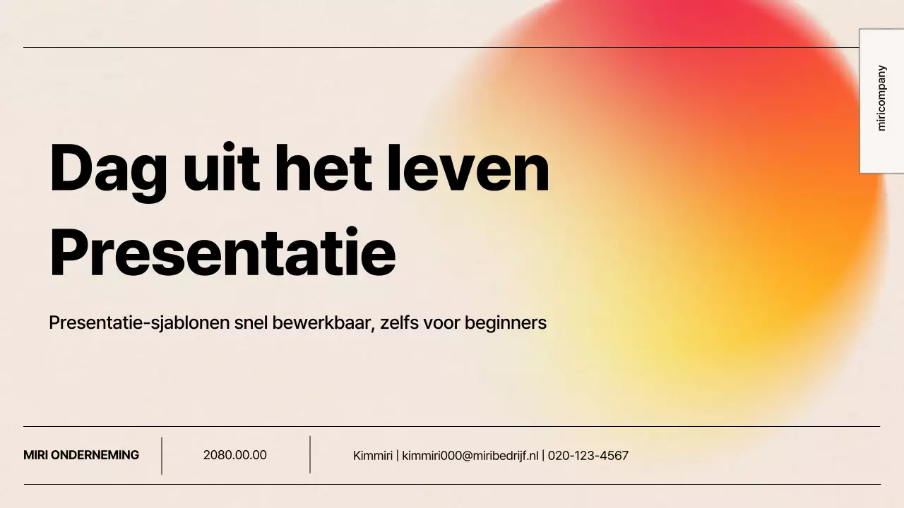 Oranje eenvoudige presentatie documentatie