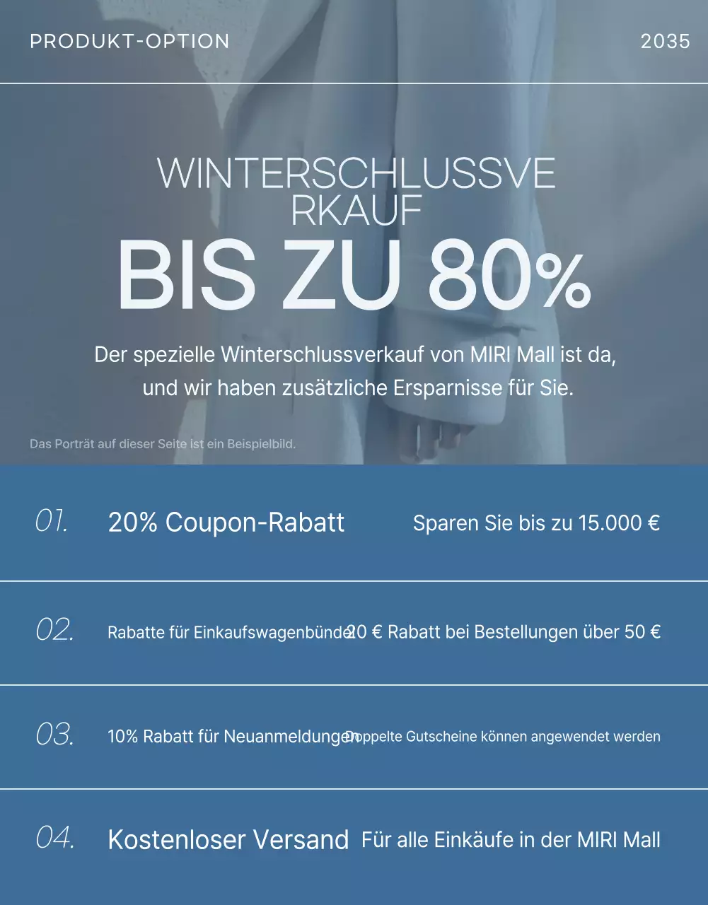 Hellblaue moderne Modeanzeige