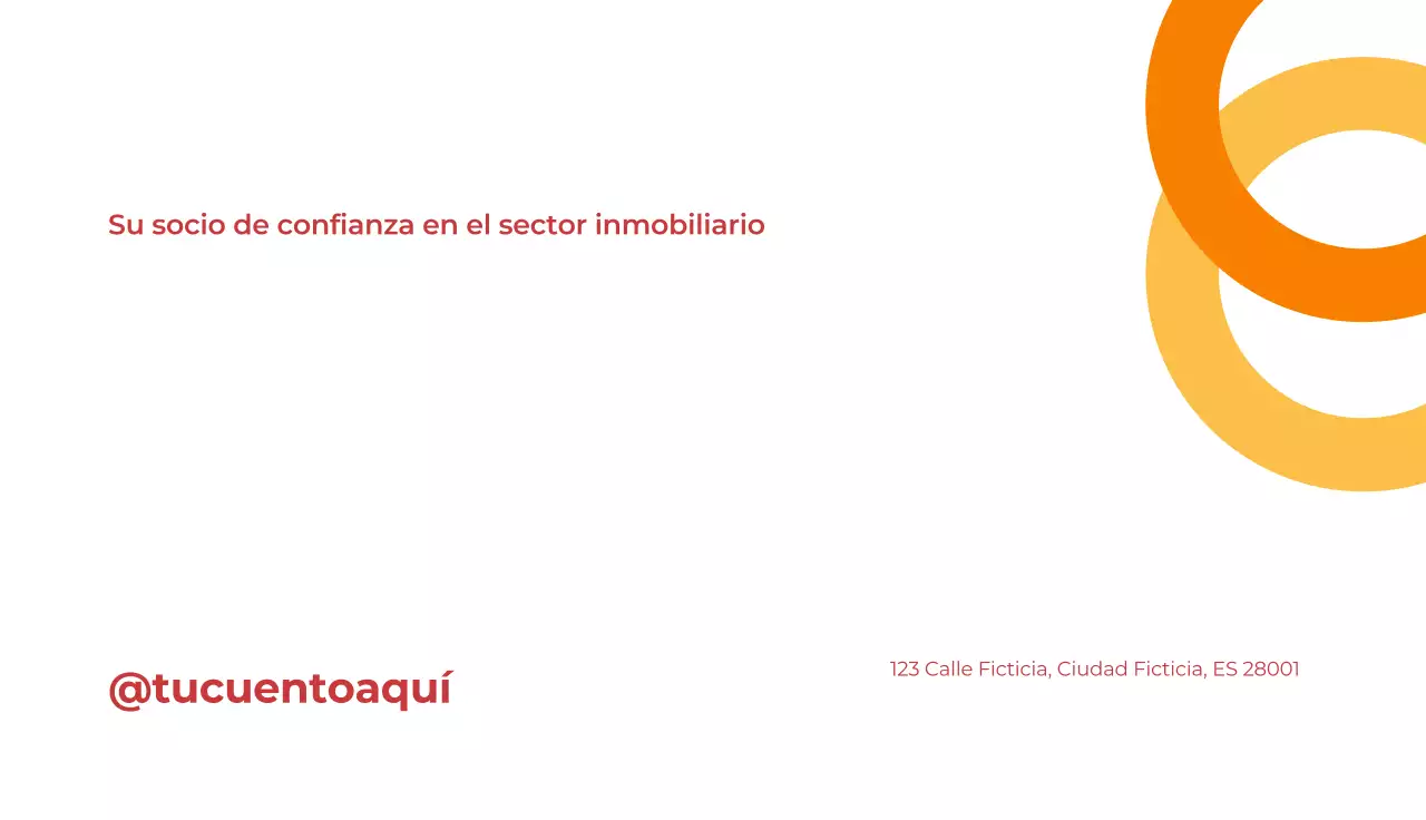 tarjeta de visita inmobiliaria moderna naranja