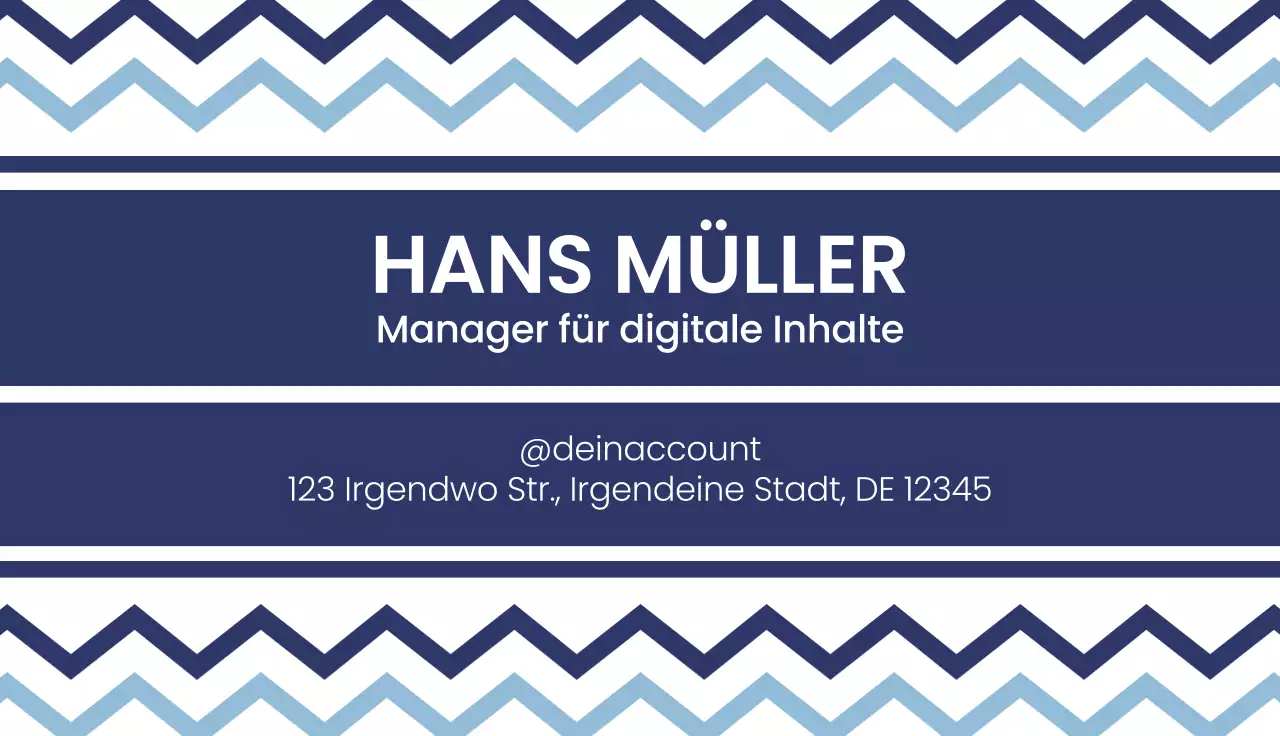 marineblau moderne Visitenkarte
