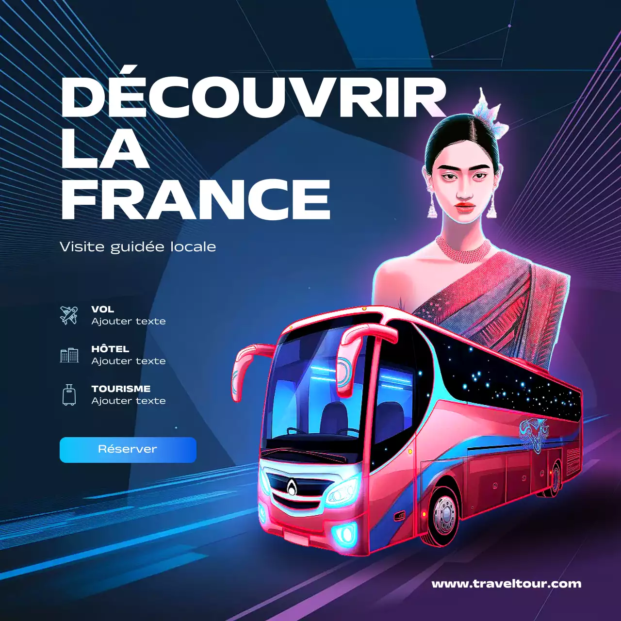 promotion des voyages en bleu moderne
