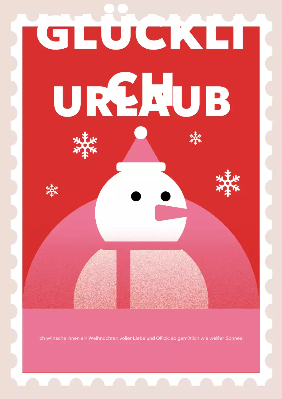 Rote einfache Weihnachtspostkarte