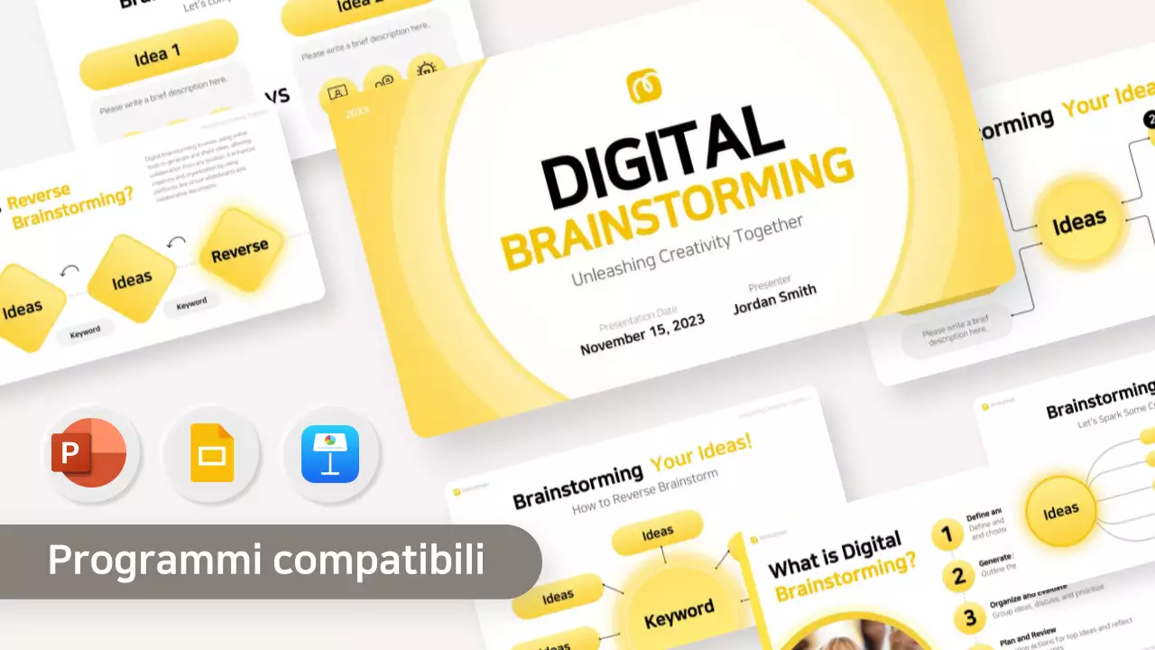 layout giallo moderno per il brainstorming