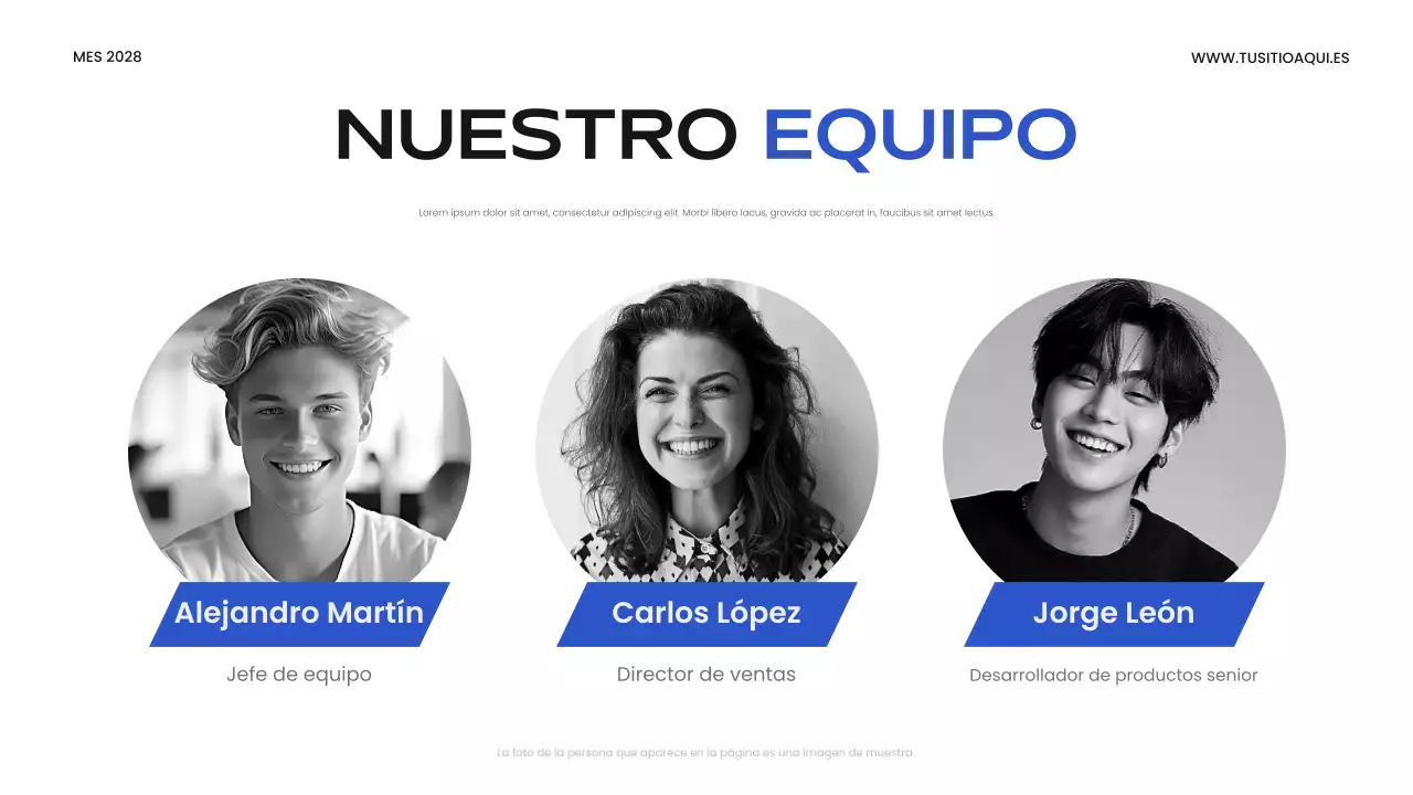 presentación de empresa moderna azul