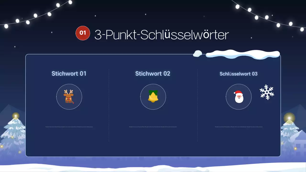 Eine hübsche Präsentation in Marineblau und Lila