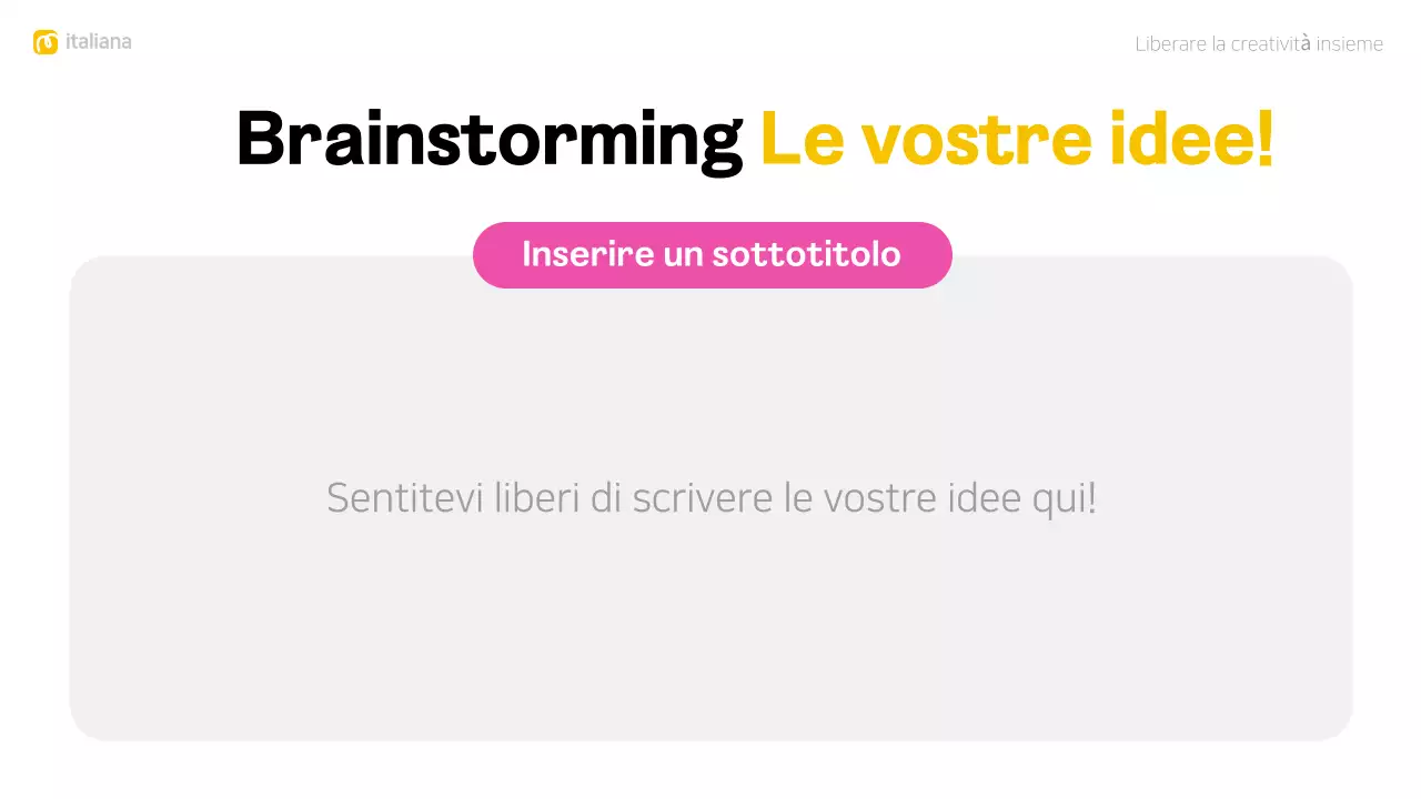 layout moderno e colorato per il brainstorming