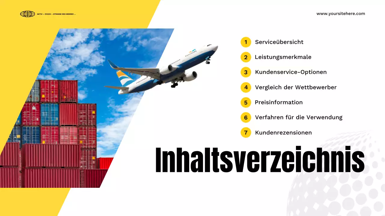 gelber moderner Transport Präsentation