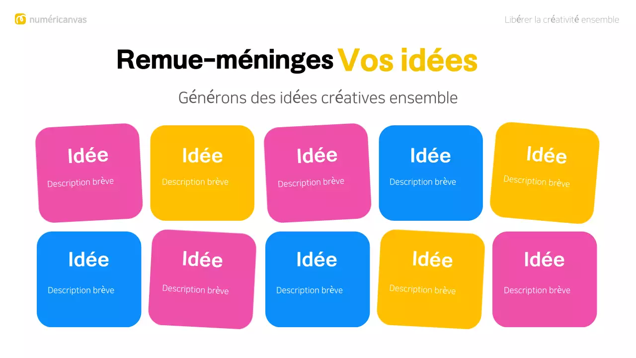 Mise en page moderne et colorée pour le brainstorming