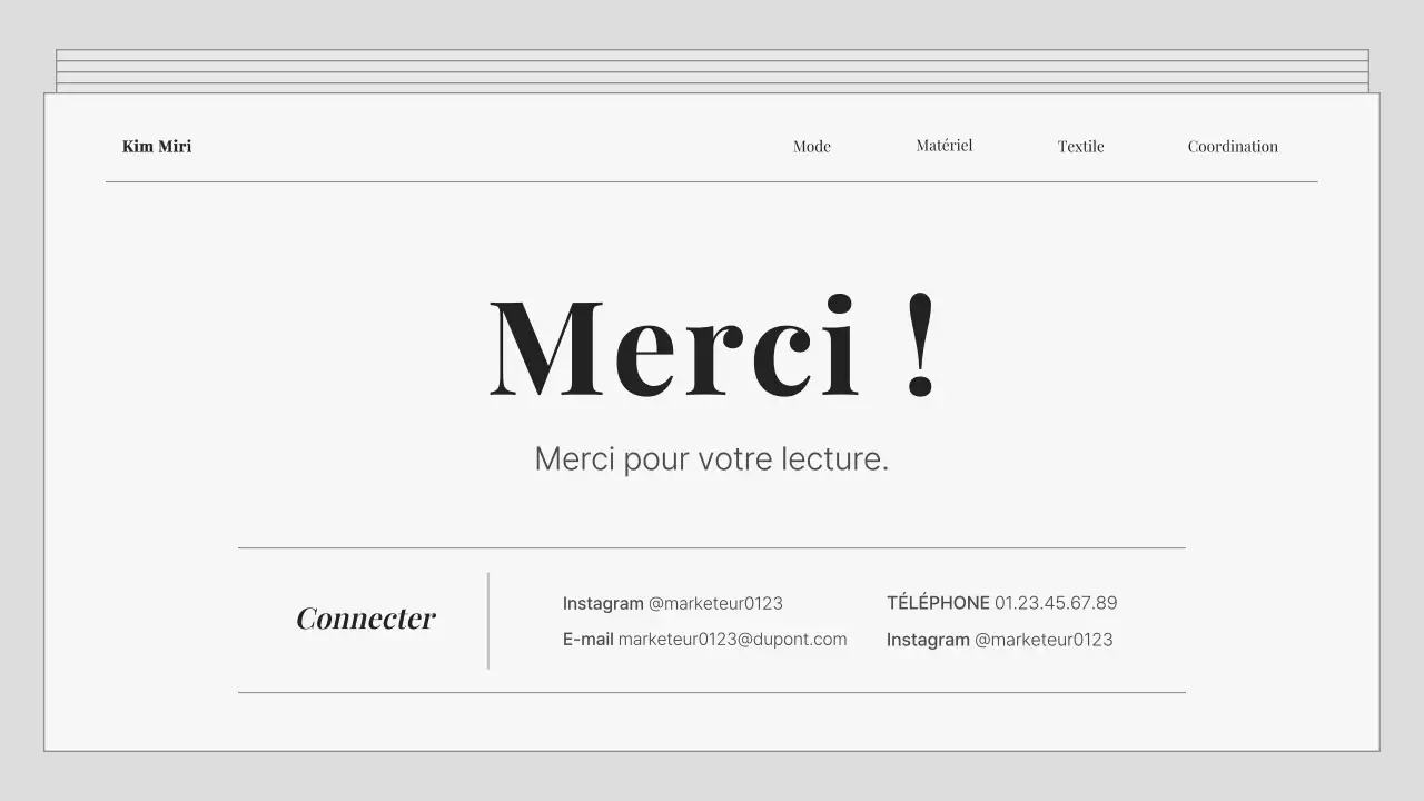 Un portefeuille marketing gris et simple
