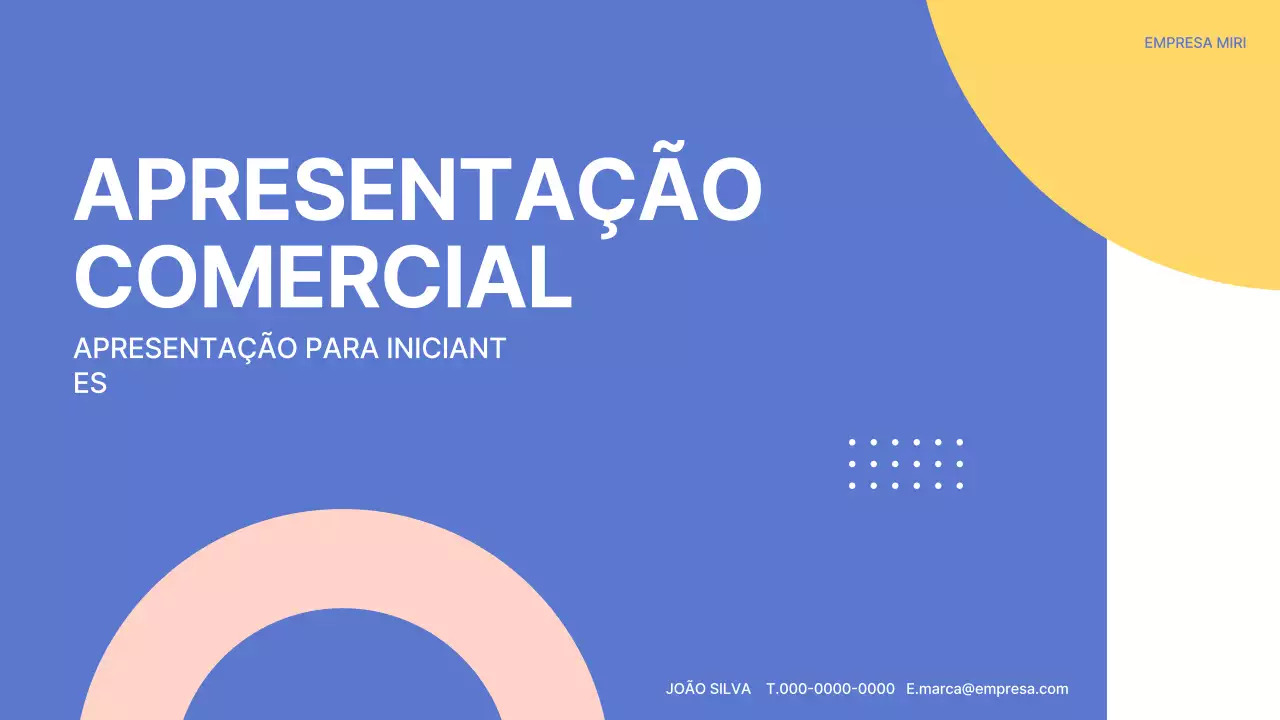 Uma proposta com formas simples em azul e amarelo