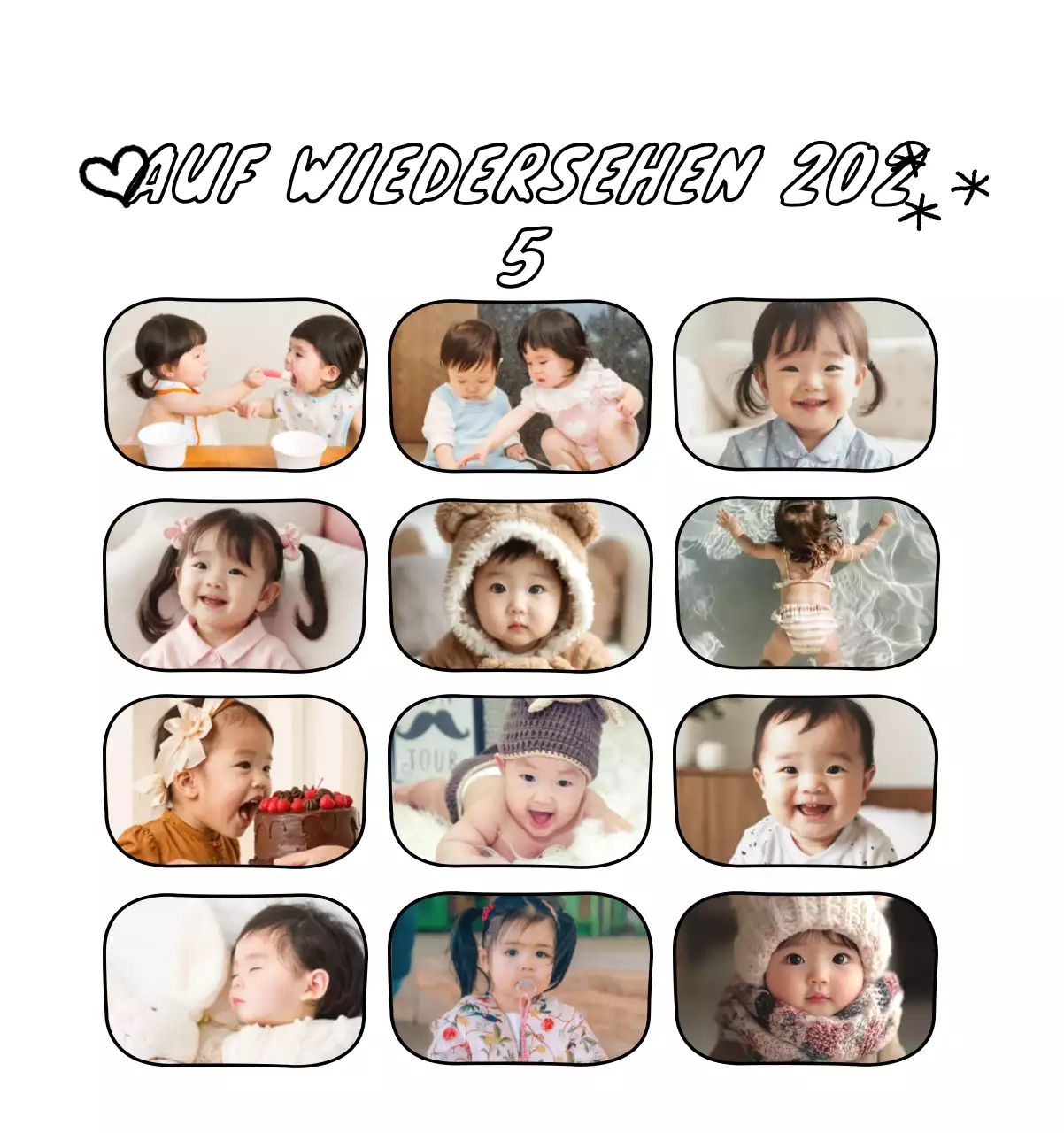 Niedlicher Neujahrs-Fotokalender