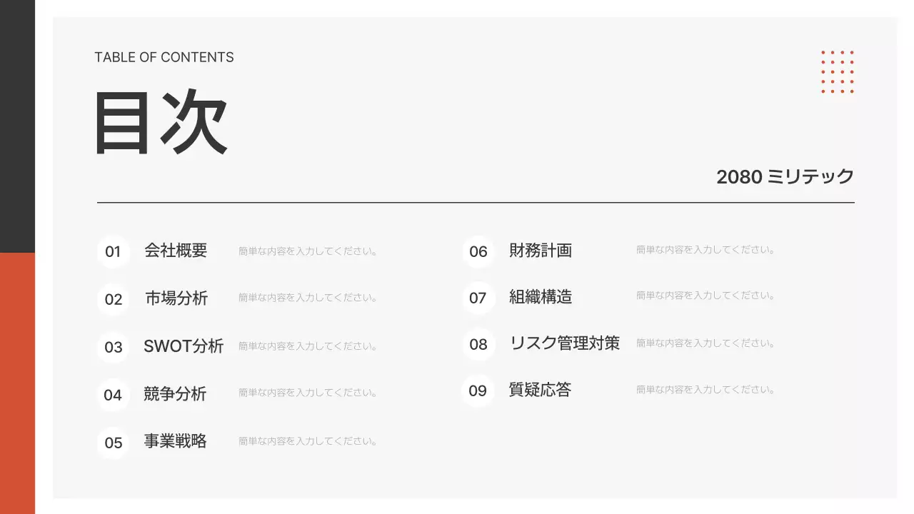 オレンジ モダン 事業計画 プレゼンテーション