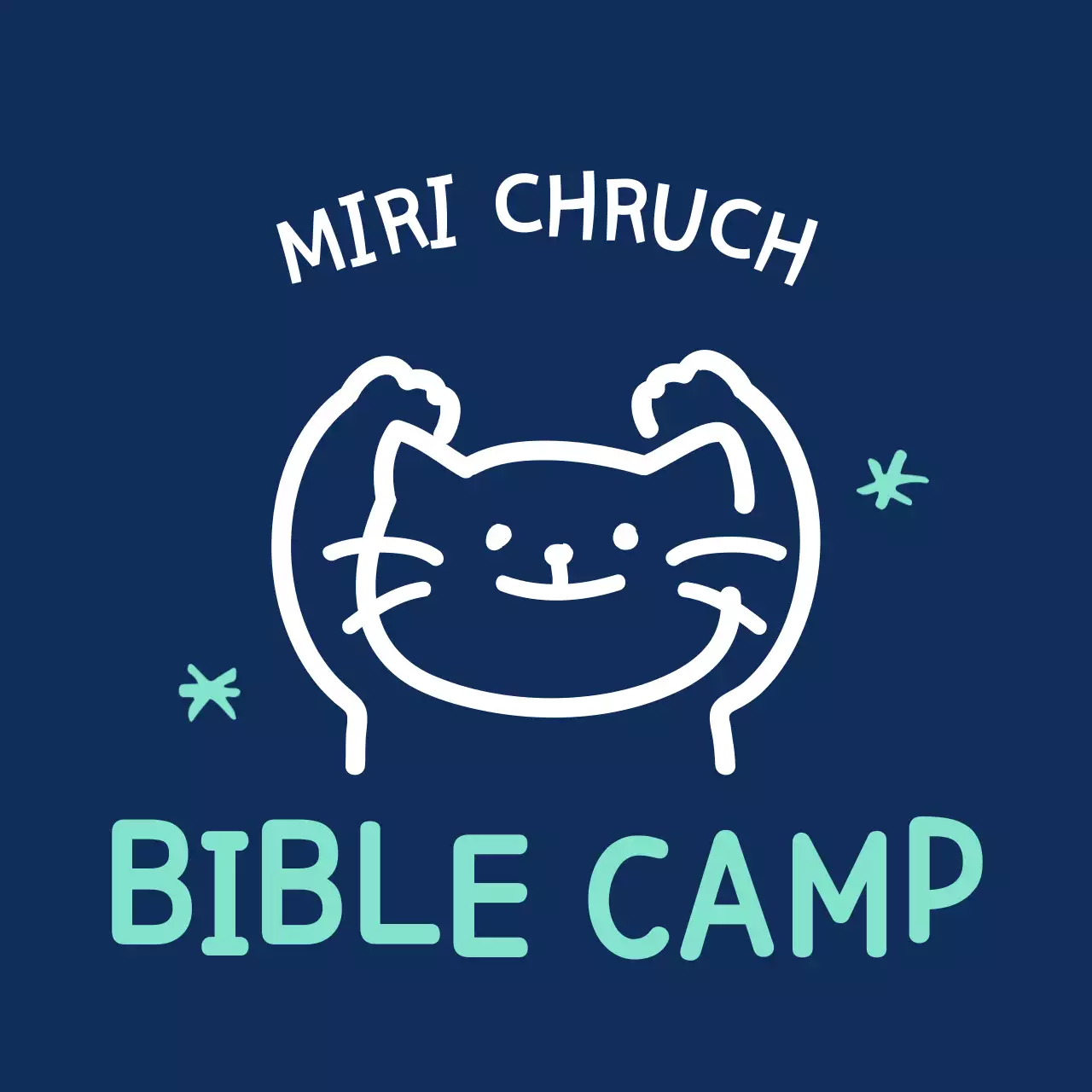 Navy blue cute doodle illustration camp