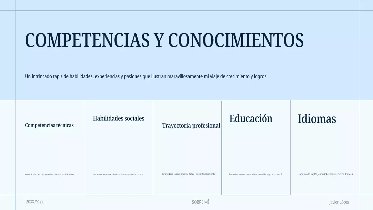 portafolio azul de autopresentación moderna