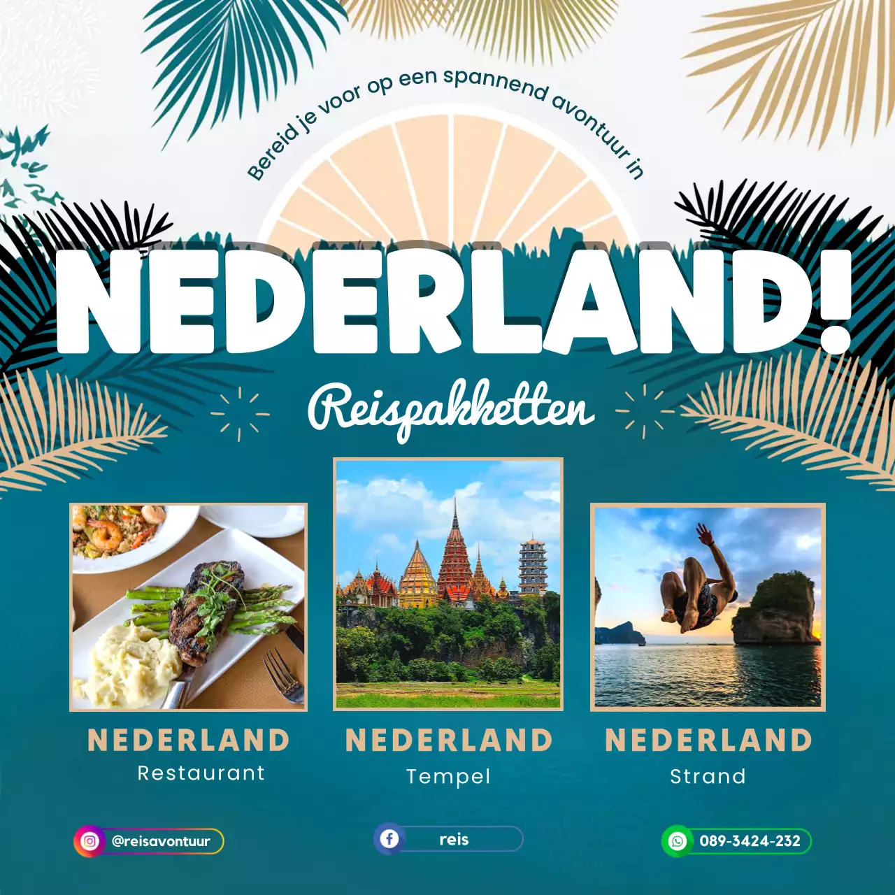 teal tropische reis promotie