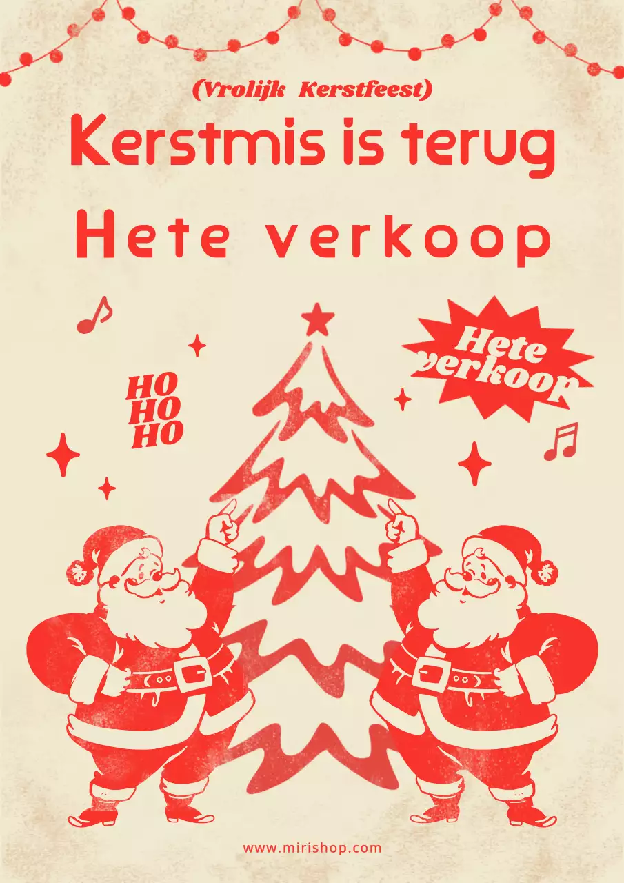 Rood Retro Kerstuitverkoop