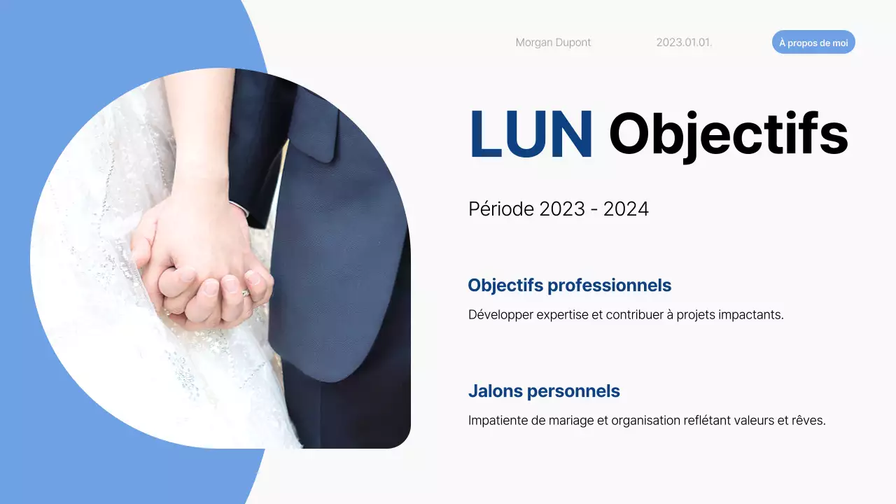 pitch d'autoprésentation moderne bleu