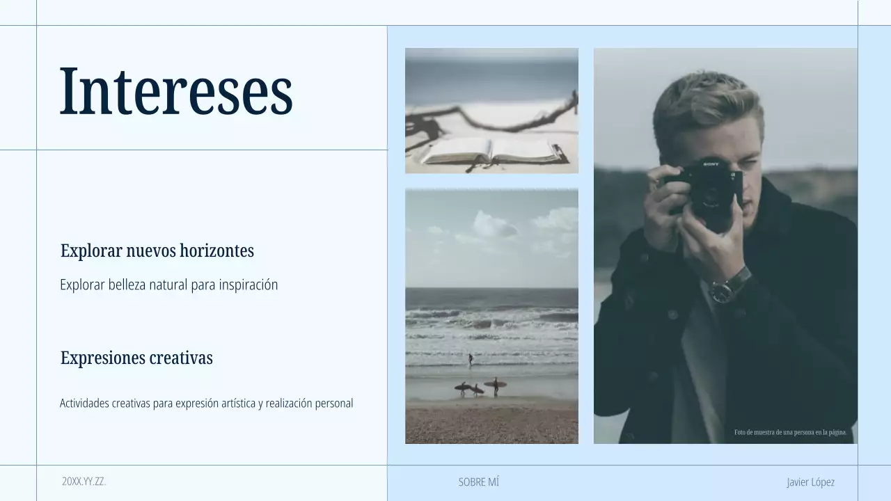 portafolio azul de autopresentación moderna