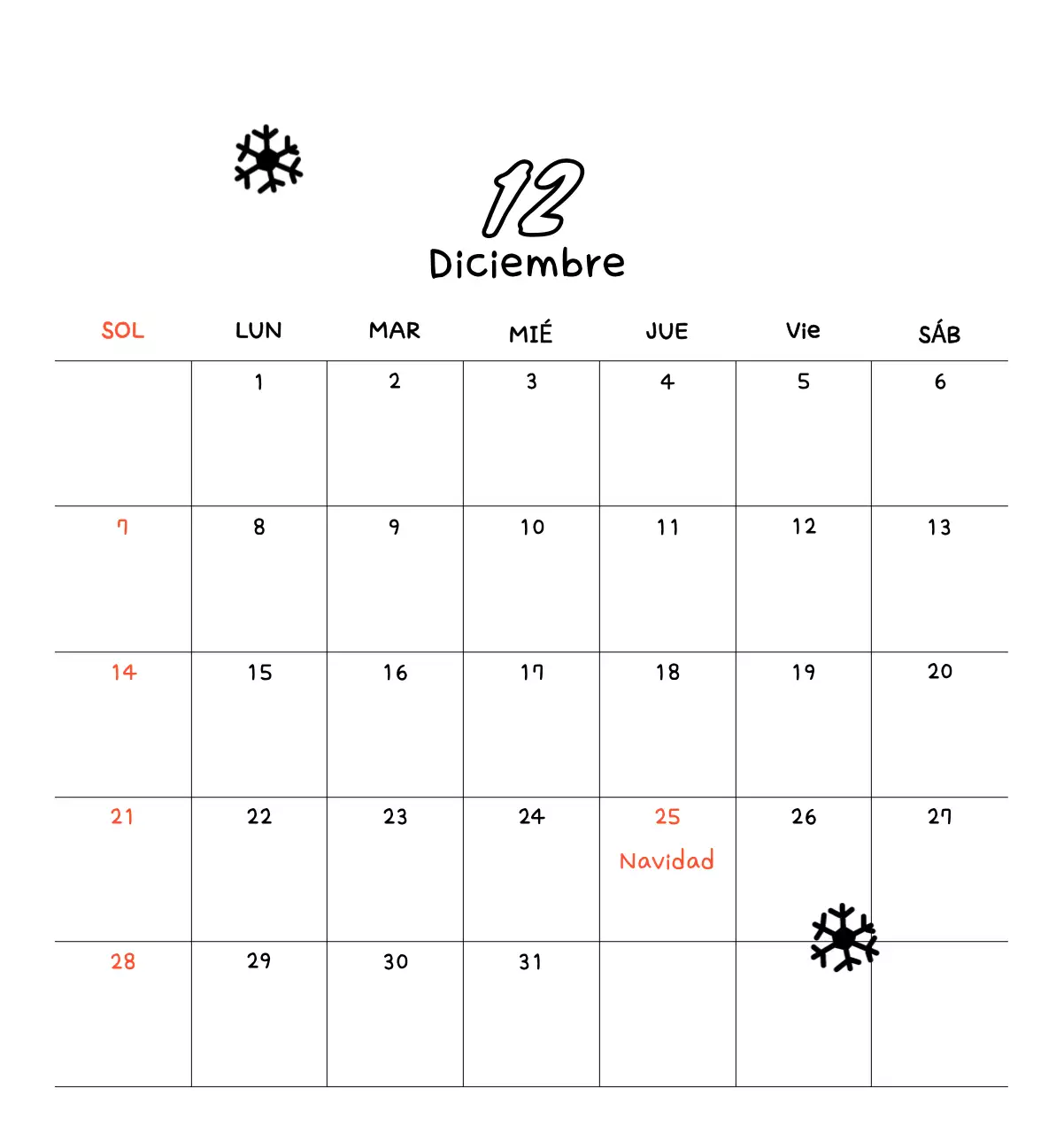 Bonito calendario con fotos de Año Nuevo