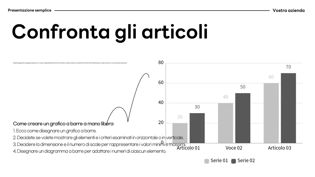 Documentazione di presentazione minimalista in bianco e nero