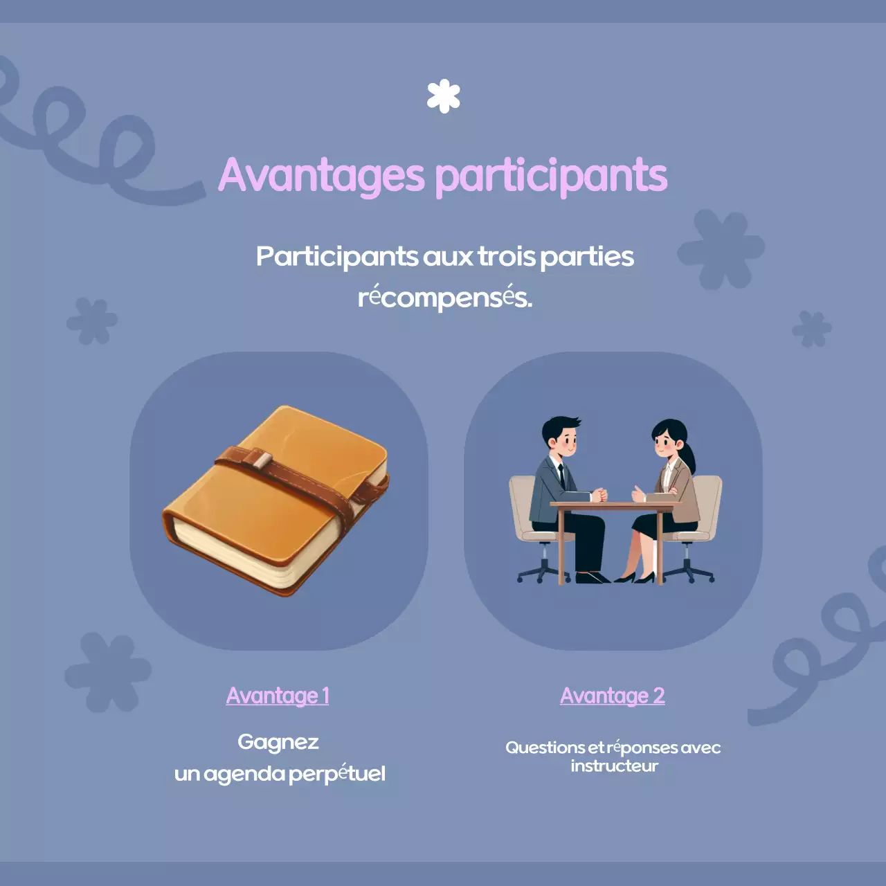 Annonces de conférences modernes bleu clair