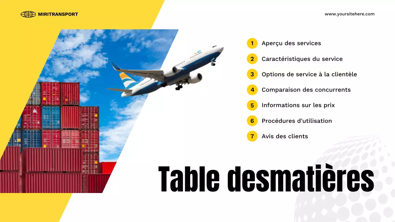 présentation des transports modernes en jaune