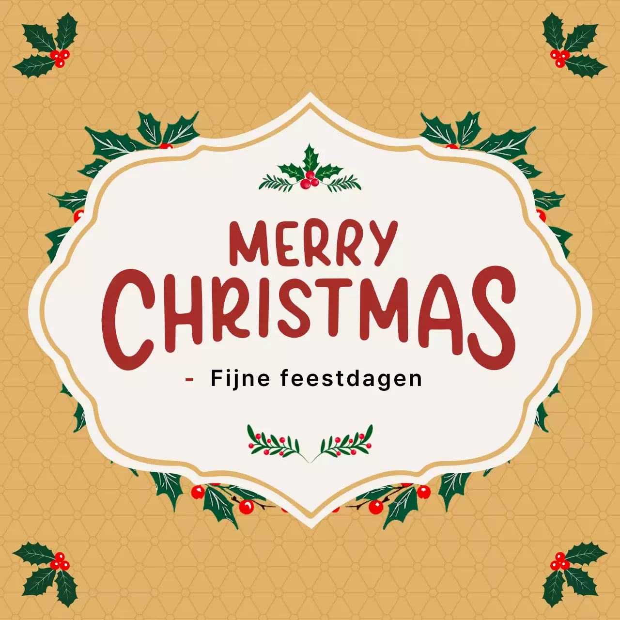 Beige klassieke kerstgroeten