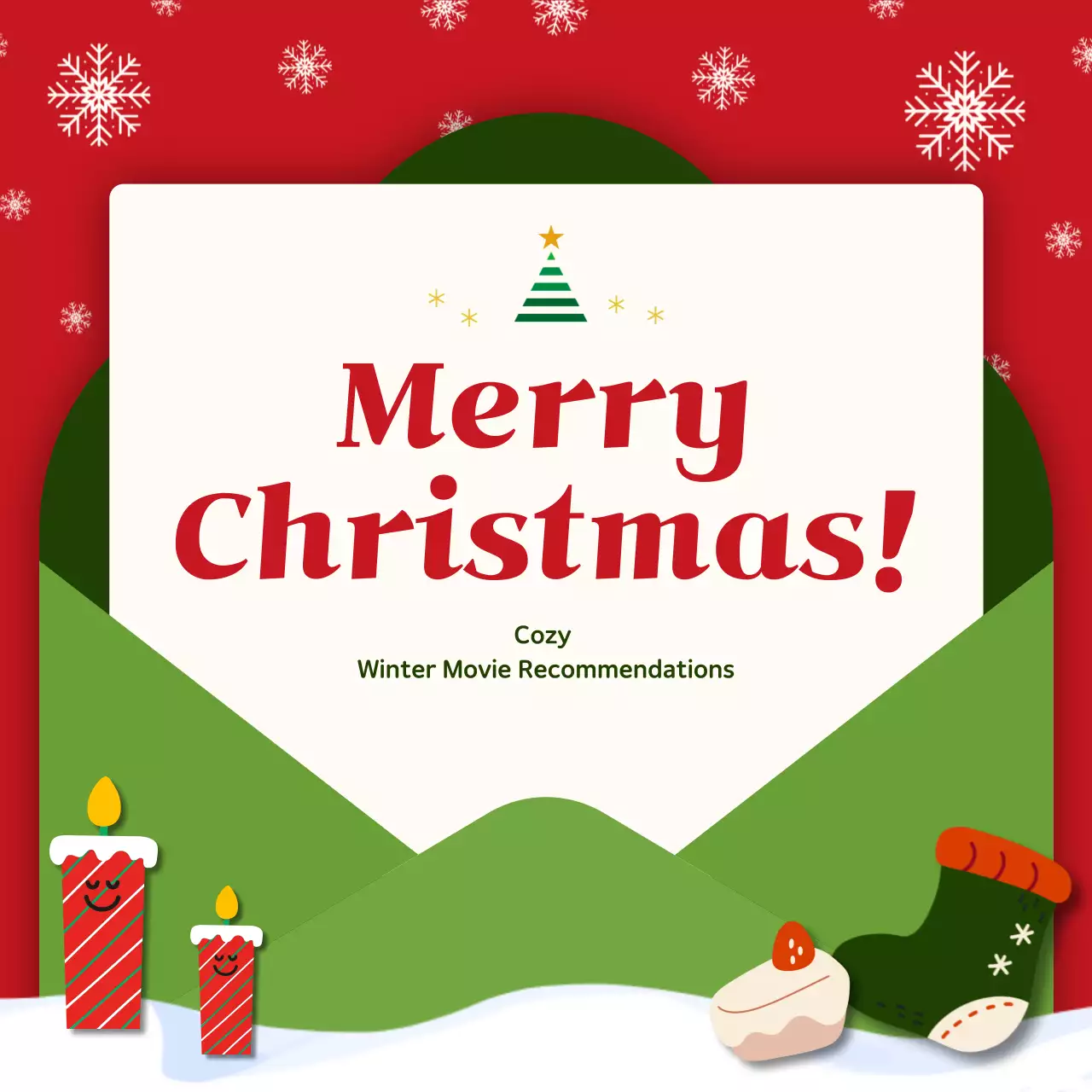 Red Festive Winter Advertisement Instagram Carousel