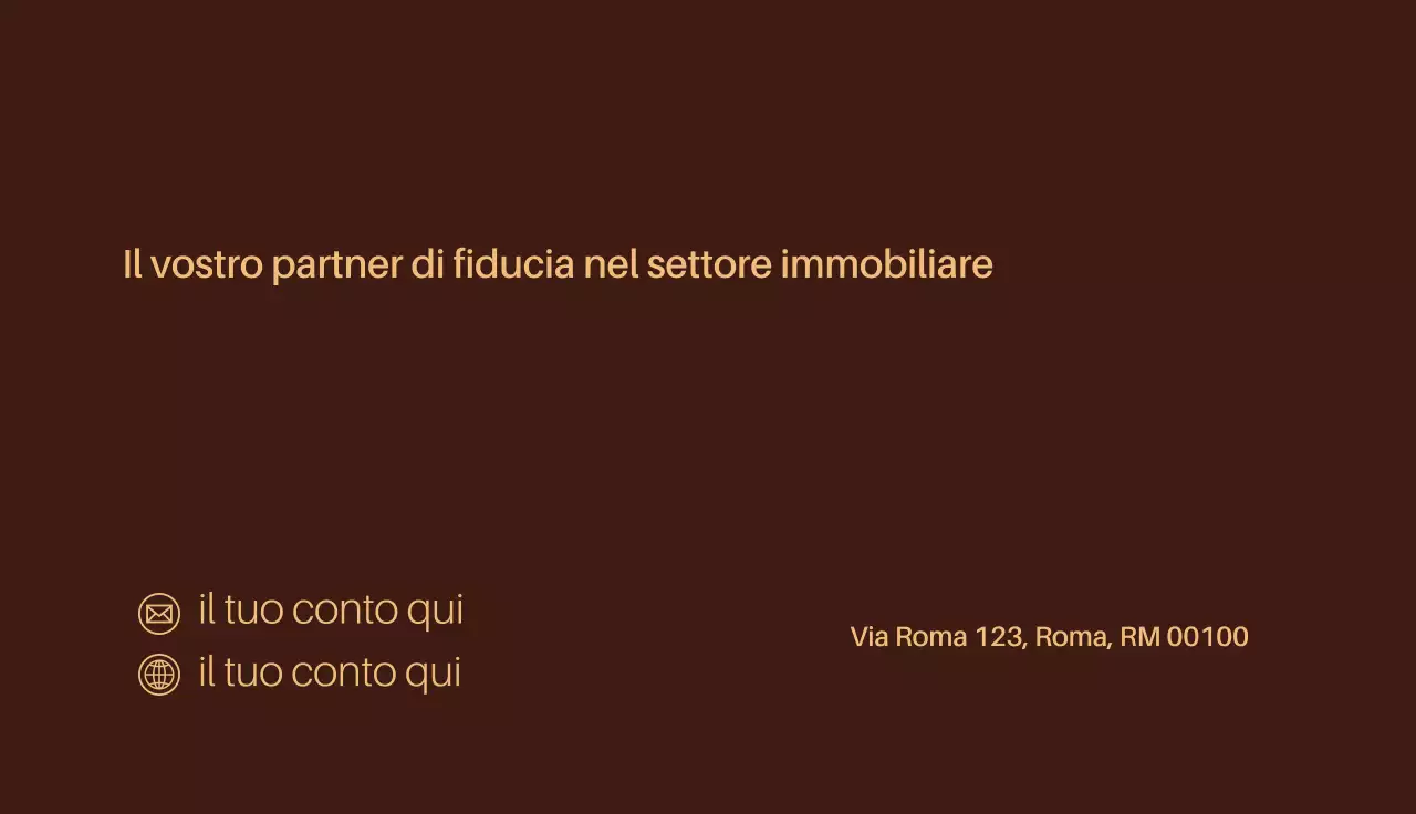 biglietto da visita immobiliare moderno di colore marrone