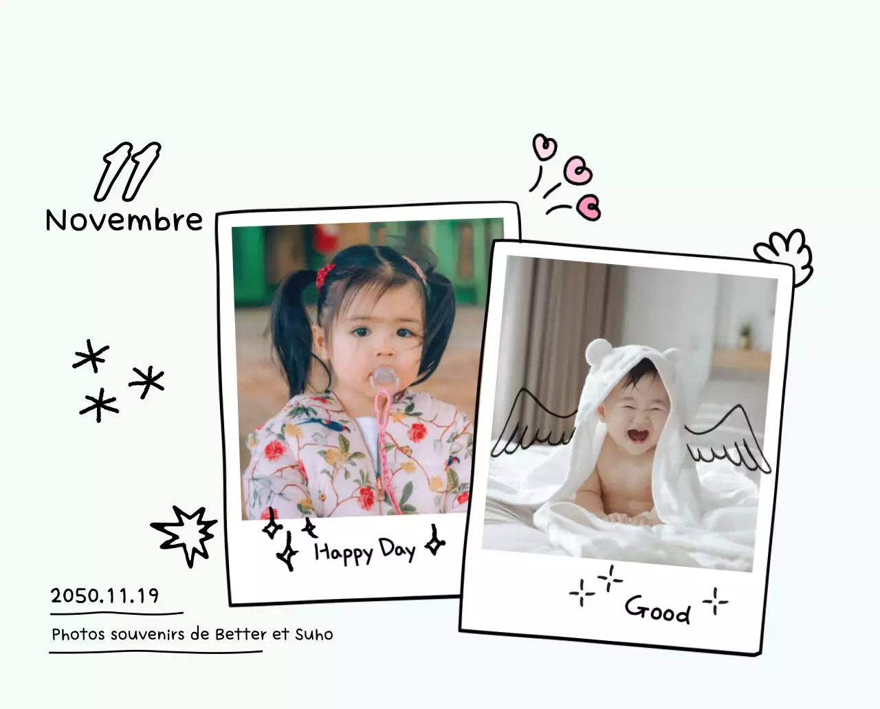 Calendrier photo jaune mignon