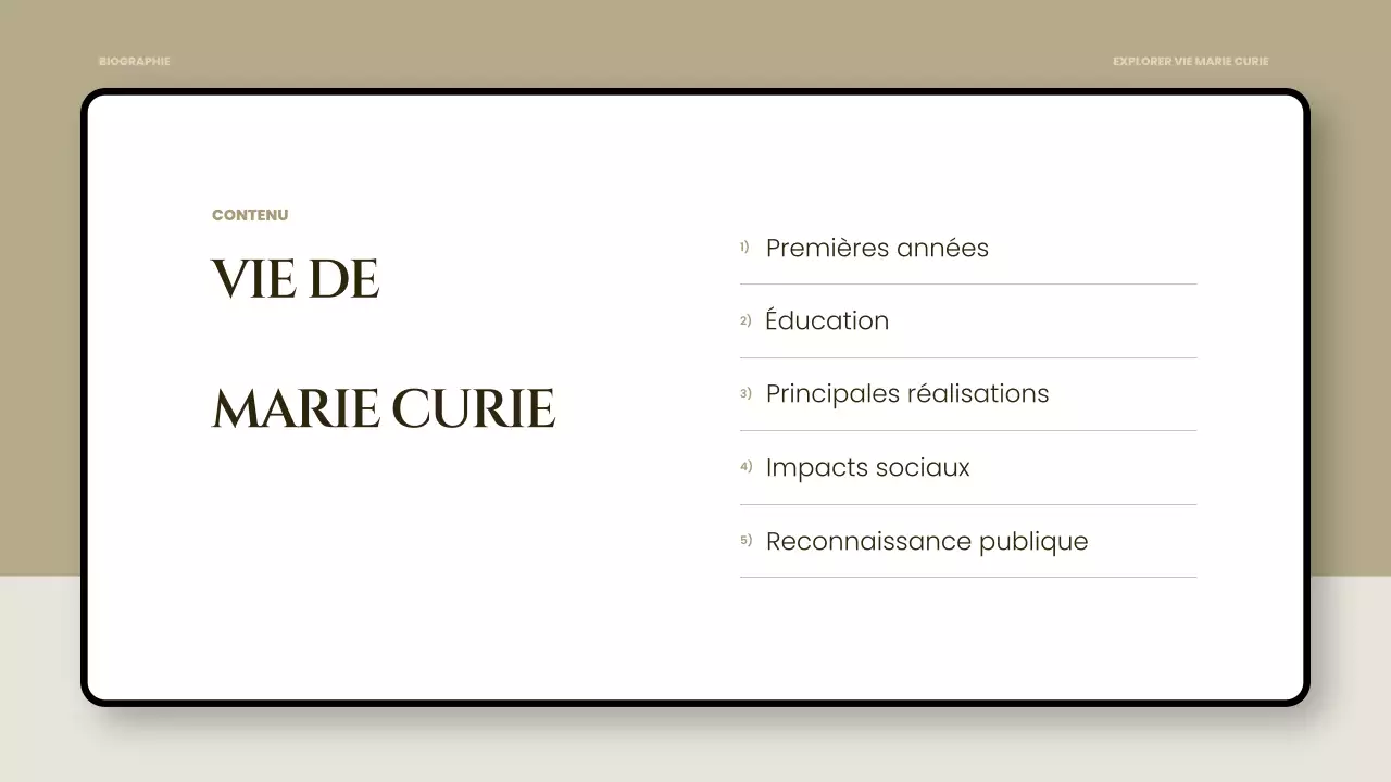 présentation d'une biographie classique noire