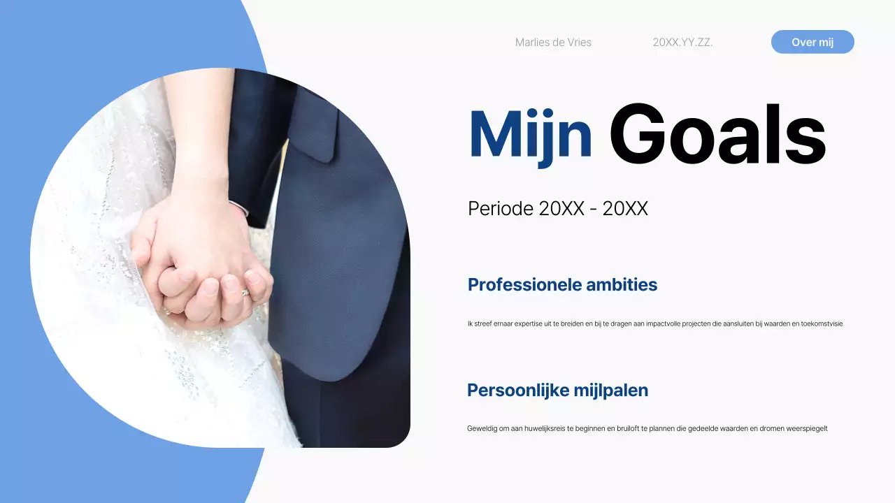 blauwe moderne zelfintroductie pitch