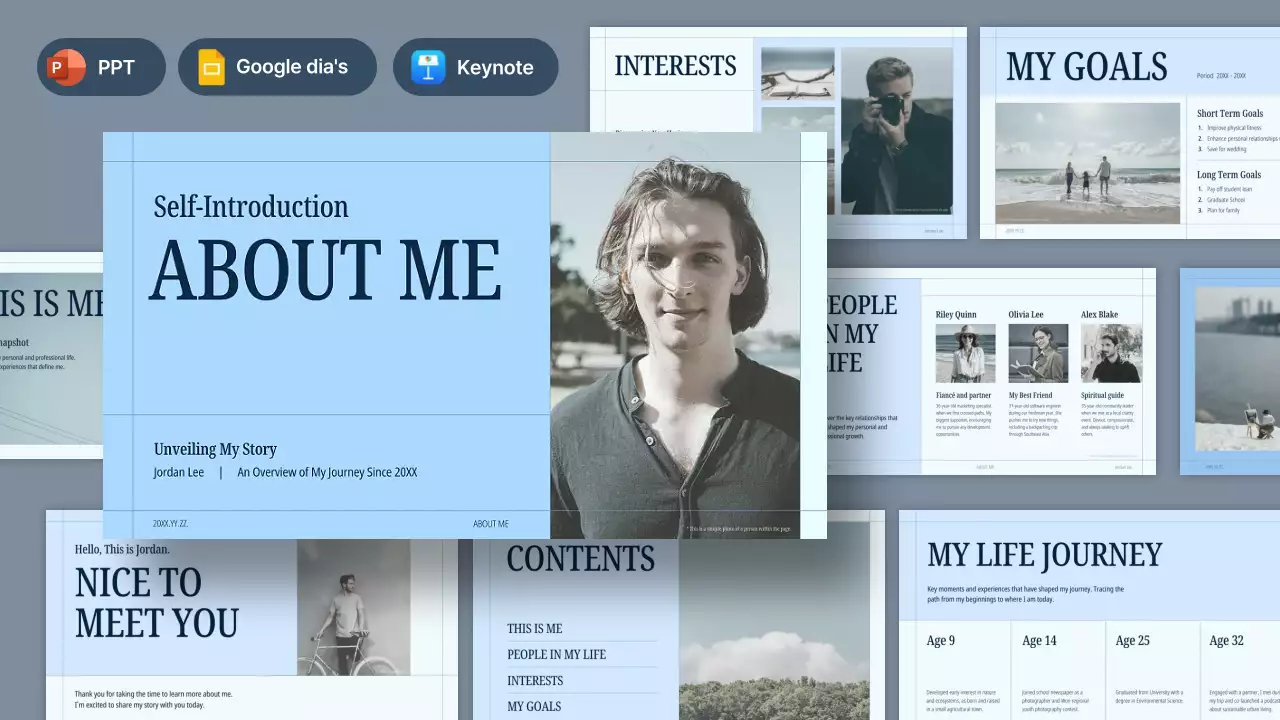 blauw modern zelf-introductie portfolio