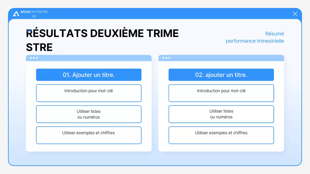 Analyse des rapports modernes bleus